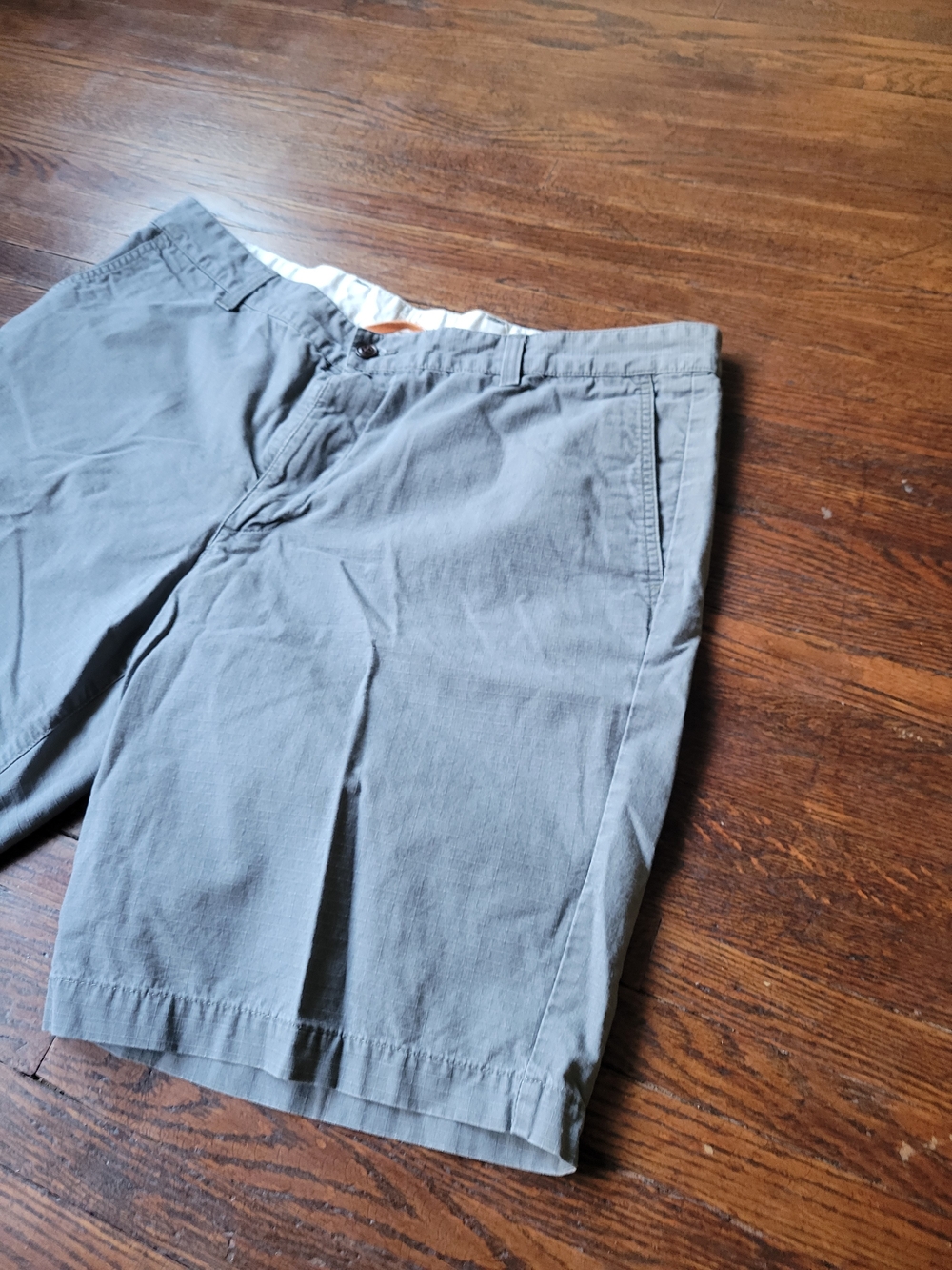 Dockers Size 40 Flat Front Chino Casual Gray Khaki Cotton Shorts Hiking Outdoor - Picture 4 of 15